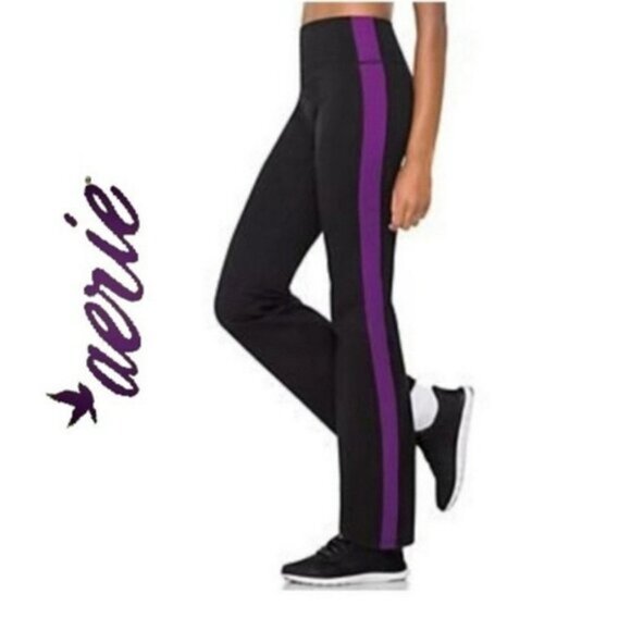 Vintage Y2K AERIE The "Workout Pant" Classic Single Stripe Bootcut Jogger - Picture 2 of 16